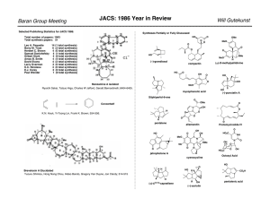 JACS: 1986 Year in Review Will Gutekunst Baran Group Meeting