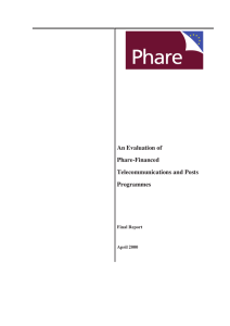 An Evaluation of Phare-Financed Telecommunications and Posts Programmes