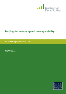 Testing for intertemporal nonseparability IFS Working Paper W13/19 Ian Crawford