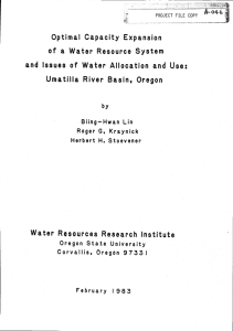 of a Water Resource System Umatilla River Basin, Oregon Research Institute