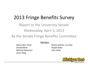 2013 Fringe Benefits Survey Report to the University Senate