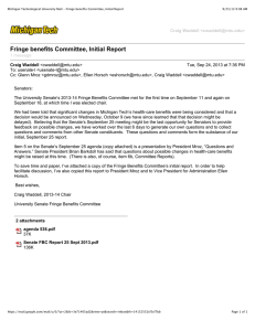 Fringe benefits Committee, Initial Report
