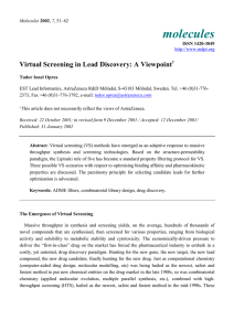 molecules  Virtual Screening in Lead Discovery: A Viewpoint