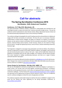 Call for abstracts The Spring Servitization Conference 2016