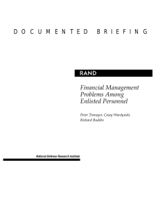 R Financial Management Problems Among Enlisted Personnel
