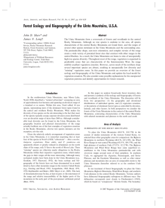 Forest Ecology and Biogeography of the Uinta Mountains, U.S.A. Abstract