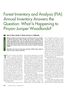 Forest Inventory and Analysis (FIA) Annual Inventory Answers the Pinyon-Juniper Woodlands?