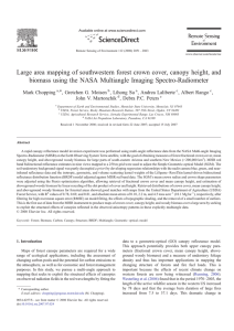 Large area mapping of southwestern forest crown cover, canopy height,... biomass using the NASA Multiangle Imaging Spectro-Radiometer