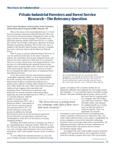 Private Industrial Foresters and Forest Service Research—The Relevancy Question
