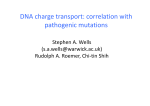 DNA charge transport: correlation with pathogenic mutations