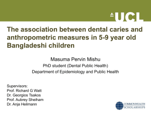 The association between dental caries and Bangladeshi children