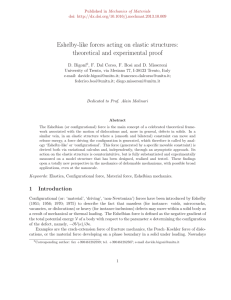 Eshelby-like forces acting on elastic structures: theoretical and experimental proof D. Bigoni