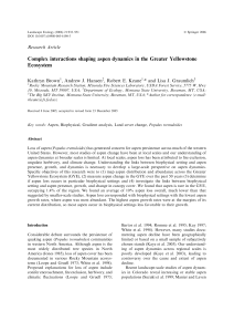 Complex interactions shaping aspen dynamics in the Greater Yellowstone Ecosystem Research Article