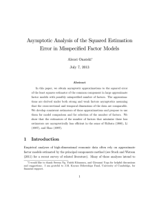 Asymptotic Analysis of the Squared Estimation Error in Misspeci…ed Factor Models