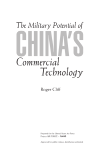 CHINA’S Commercial Technology The Military Potential of