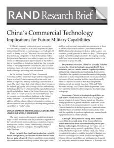 China’s Commercial Technology Implications for Future Military Capabilities