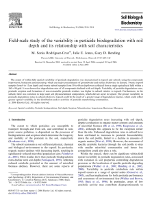 Field-scale study of the variability in pesticide biodegradation with soil