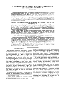 A  P~ENOMENOLOGICAL THEORY  FOR  PLASTIC DEFORMATION OF  POLYGRYSTALLINE