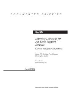 R Sourcing Decisions for Air Force Support Services