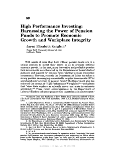 High Performance Investing: Harnessing the Power of Pension Funds to Promote Economic