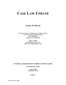 CASE LAW UPDATE W. GERRY BEYER