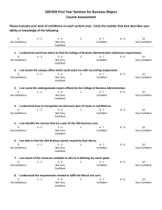 100:059 First Year Seminar for Business Majors  Course Assessment 