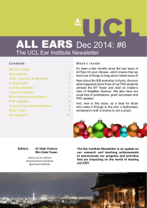 ALL EARS Dec 2014: #6 The UCL Ear Institute Newsletter