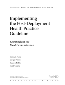 R Implementing the Post-Deployment Health Practice