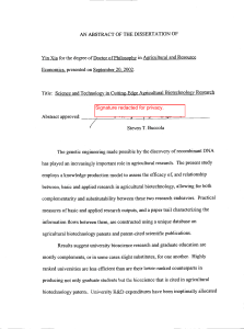 AN ABSTRACT OF THE DISSERTATION OF