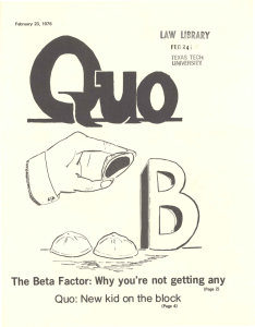 y A The  Beta  Factor:  Why  you're ... Quo:  New kid  on  the block