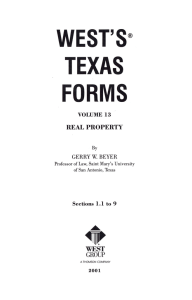 .. WEST'S® TEXAS FORMS