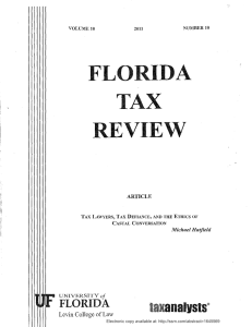 FLORIDA REVIEW TAX taxanalvsts®