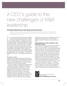 A CEO's guide to the new challenges of M&amp;A leadership