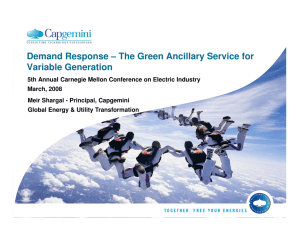 Demand Response – The Green Ancillary Service for Variable Generation