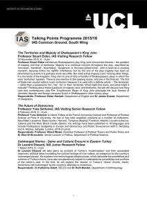 Talking Points Programme 2015/16 IAS Common Ground, South Wing