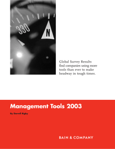 Management Tools 2003 Global Survey Results find companies using more