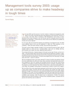 T Management tools survey 2003: usage in tough times
