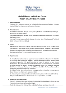 Global History and Culture Centre Report on Activities 2014-2015