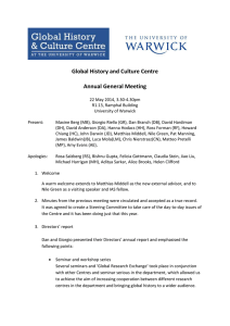 Global History and Culture Centre Annual General Meeting
