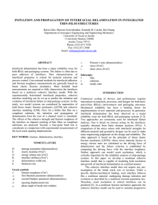 INITIATION AND PROPAGATION OF INTERFACIAL DELAMINATION IN INTEGRATED THIN-FILM STRUCTURES