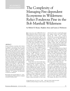 The Complexity of Managing Fire-dependent Ecosystems in Wilderness: Relict Ponderosa Pine in the