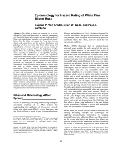 Epidemiology for Hazard Rating of White Pine Blister Rust Zambino