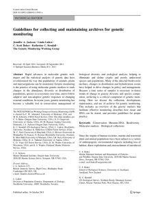 Guidelines for collecting and maintaining archives for genetic monitoring