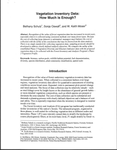 Vegetation Inventory Data: How Much is  Enough? Bethany Schulz Sonja Oswalt