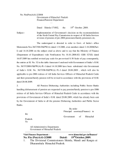 No. Fin(Pen)A(4)-2/2008  Government of Himachal  Pradesh Finance(Pension) Department
