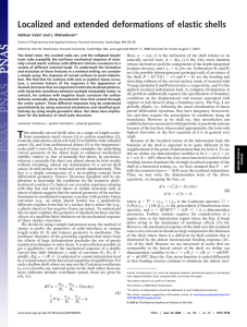 Localized and extended deformations of elastic shells