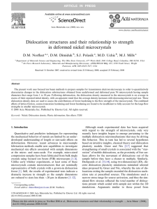 Dislocation structures and their relationship to strength in deformed nickel microcrystals