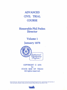 ADVANCED CIVIL  TRIAL COURSE Honorable Phil