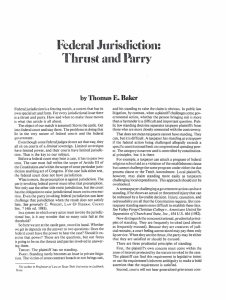 Federal Jurisdiction: Thrust and Parry by E.