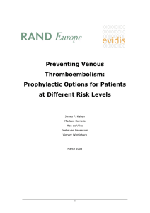 Preventing Venous Thromboembolism: Prophylactic Options for Patients at Different Risk Levels